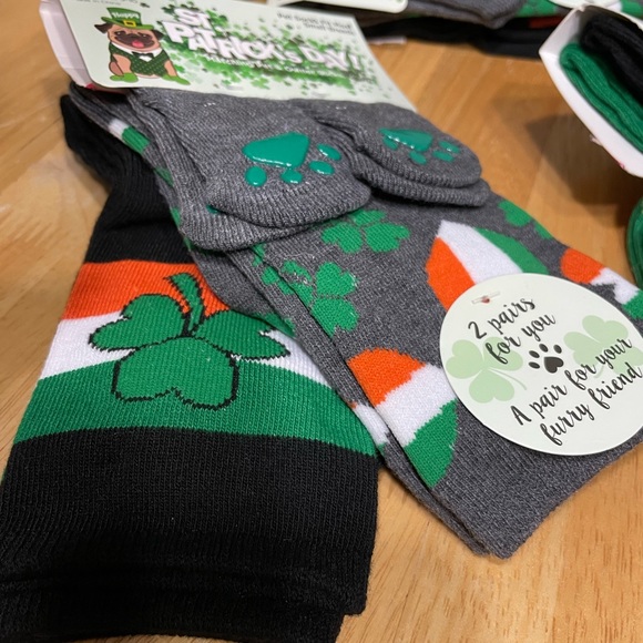 St. Patrick's Dog & Owner Matching Socks Set 3 pair - Picture 5 of 7